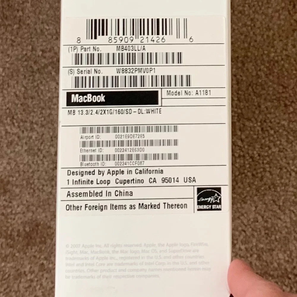 Apple MacBook Box (Empty) for Display/Nostalgia